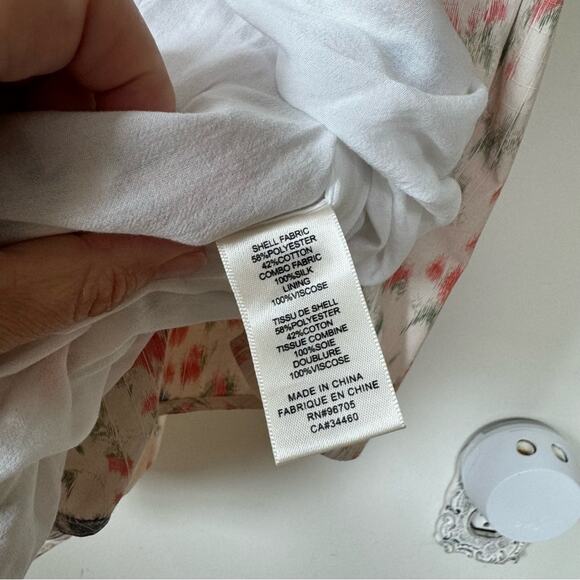 Rebecca Taylor Emma Off White Coral and Blue Floral Midi Dress Sundress 2 - Picture 12 of 12